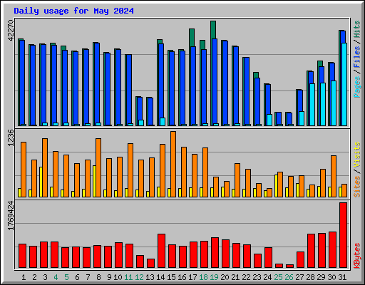 Daily usage for May 2024