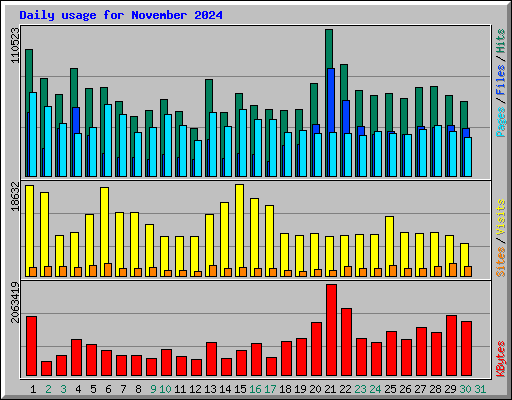 Daily usage for November 2024